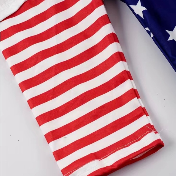 2pc Toddler Girl Independence Day Outfit with Ruffled Sleeves - Picture 5 of 5